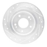 Dynamic Friction 2018-2025 Hyundai Kona Rear Right Drilled & Slotted Silver Brake Rotor by Dynamic Friction Company 631-03063R