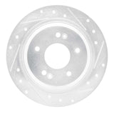 Dynamic Friction 2018-2025 Hyundai Kona Rear Right Drilled & Slotted Silver Brake Rotor by Dynamic Friction Company 631-03063R