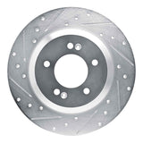 Dynamic Friction 2019-2022 Hyundai Veloster N Rear Left Drilled & Slotted Silver Brake Rotor by Dynamic Friction Company 631-03065L