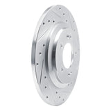 Dynamic Friction 2019-2022 Hyundai Veloster N Rear Right Drilled & Slotted Silver Brake Rotor by Dynamic Friction Company 631-03065R