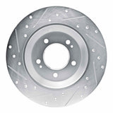 Dynamic Friction 2019-2022 Hyundai Veloster N Rear Right Drilled & Slotted Silver Brake Rotor by Dynamic Friction Company 631-03065R