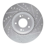 Dynamic Friction 2020-2025 Hyundai Kona Front Left Drilled & Slotted Silver Brake Rotor by Dynamic Friction Company 631-03066L