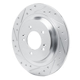 Dynamic Friction 2021-2025 Hyundai Kona EV Rear Left Drilled & Slotted Silver Brake Rotor by Dynamic Friction Company 631-03068L
