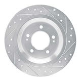Dynamic Friction 2021-2025 Hyundai Kona EV Rear Left Drilled & Slotted Silver Brake Rotor by Dynamic Friction Company 631-03068L