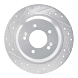 Dynamic Friction 2021-2025 Hyundai Kona EV Rear Left Drilled & Slotted Silver Brake Rotor by Dynamic Friction Company 631-03068L