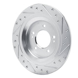 Dynamic Friction 2021-2025 Hyundai Kona EV Rear Left Drilled & Slotted Silver Brake Rotor by Dynamic Friction Company 631-03068L