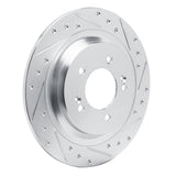 Dynamic Friction 2021-2025 Hyundai Tucson Rear Right Drilled & Slotted Silver Brake Rotor by Dynamic Friction Company 631-03068R