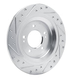 Dynamic Friction 2021-2025 Hyundai Tucson Rear Right Drilled & Slotted Silver Brake Rotor by Dynamic Friction Company 631-03068R
