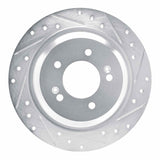 Dynamic Friction 2021-2025 Hyundai Tucson Rear Right Drilled & Slotted Silver Brake Rotor by Dynamic Friction Company 631-03068R