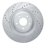 Dynamic Friction 2022-2025 Hyundai Kona N Front Left Drilled & Slotted Silver Brake Rotor by Dynamic Friction Company 631-03070L
