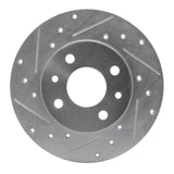 Dynamic Friction 2009-2019 Fiat 500 (Mexico) Rear Left Drilled & Slotted Silver Brake Rotor by Dynamic Friction Company 631-07001L