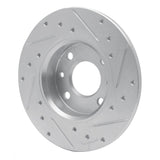 Dynamic Friction 2009-2019 Fiat 500 (Mexico) Rear Left Drilled & Slotted Silver Brake Rotor by Dynamic Friction Company 631-07001L