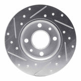 Dynamic Friction 2009-2019 Fiat 500 (Mexico) Rear Right Drilled & Slotted Silver Brake Rotor by Dynamic Friction Company 631-07001R