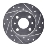 Dynamic Friction 2009-2019 Fiat 500 (Mexico) Rear Right Drilled & Slotted Silver Brake Rotor by Dynamic Friction Company 631-07001R