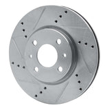 Dynamic Friction 2009-2019 Dodge Vision (Mexico) Front Left Drilled & Slotted Silver Brake Rotor by Dynamic Friction Company 631-07002L
