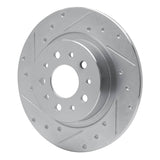 Dynamic Friction 2014-2019 Fiat 500L Rear Left Drilled & Slotted Silver Brake Rotor by Dynamic Friction Company 631-07003L