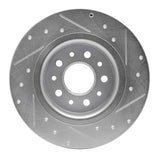 Dynamic Friction 2014-2019 Fiat 500L Rear Left Drilled & Slotted Silver Brake Rotor by Dynamic Friction Company 631-07003L