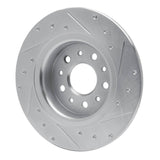 Dynamic Friction 2014-2019 Fiat 500L Rear Left Drilled & Slotted Silver Brake Rotor by Dynamic Friction Company 631-07003L