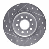 Dynamic Friction 2014-2019 Fiat 500L Rear Right Drilled & Slotted Silver Brake Rotor by Dynamic Friction Company 631-07003R