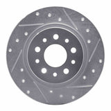 Dynamic Friction 2014-2019 Fiat 500L Rear Right Drilled & Slotted Silver Brake Rotor by Dynamic Friction Company 631-07003R