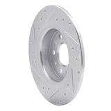 Dynamic Friction 2014-2019 Fiat 500L Rear Right Drilled & Slotted Silver Brake Rotor by Dynamic Friction Company 631-07003R