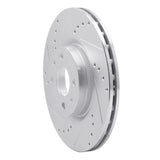 Dynamic Friction 2012-2019 Fiat 500E Front Left Drilled & Slotted Silver Brake Rotor by Dynamic Friction Company 631-07004L