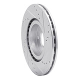 Dynamic Friction 2012-2019 Fiat 500E Front Left Drilled & Slotted Silver Brake Rotor by Dynamic Friction Company 631-07004L