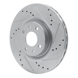 Dynamic Friction 2012-2019 Fiat 500 (USA/Canada) Front Right Drilled & Slotted Silver Brake Rotor by Dynamic Friction Company 631-07004R