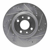 Dynamic Friction 2012-2019 Fiat 500 (USA/Canada) Front Right Drilled & Slotted Silver Brake Rotor by Dynamic Friction Company 631-07004R