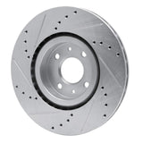 Dynamic Friction 2012-2019 Fiat 500 (USA/Canada) Front Right Drilled & Slotted Silver Brake Rotor by Dynamic Friction Company 631-07004R