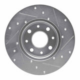 Dynamic Friction 2013-2019 Fiat 500E Rear Left Drilled & Slotted Silver Brake Rotor by Dynamic Friction Company 631-07005L
