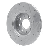 Dynamic Friction 2013-2019 Fiat 500E Rear Left Drilled & Slotted Silver Brake Rotor by Dynamic Friction Company 631-07005L