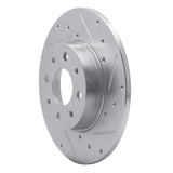Dynamic Friction 2013-2019 Fiat 500E Rear Right Drilled & Slotted Silver Brake Rotor by Dynamic Friction Company 631-07005R