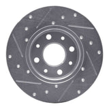 Dynamic Friction 2013-2019 Fiat 500E Rear Right Drilled & Slotted Silver Brake Rotor by Dynamic Friction Company 631-07005R