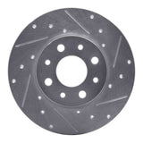 Dynamic Friction 2013-2019 Fiat 500E Rear Right Drilled & Slotted Silver Brake Rotor by Dynamic Friction Company 631-07005R
