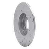 Dynamic Friction 2013-2019 Fiat 500E Rear Right Drilled & Slotted Silver Brake Rotor by Dynamic Friction Company 631-07005R