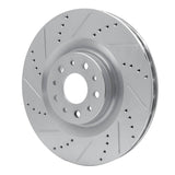 Dynamic Friction 2014-2019 Fiat 500L Front Left Drilled & Slotted Silver Brake Rotor by Dynamic Friction Company 631-07006L