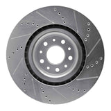 Dynamic Friction 2014-2019 Fiat 500L Front Left Drilled & Slotted Silver Brake Rotor by Dynamic Friction Company 631-07006L