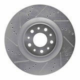 Dynamic Friction 2014-2019 Fiat 500L Front Left Drilled & Slotted Silver Brake Rotor by Dynamic Friction Company 631-07006L