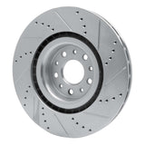 Dynamic Friction 2014-2019 Fiat 500L Front Left Drilled & Slotted Silver Brake Rotor by Dynamic Friction Company 631-07006L