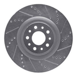 Dynamic Friction 2014-2019 Fiat 500L Front Right Drilled & Slotted Silver Brake Rotor by Dynamic Friction Company 631-07006R