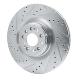 Dynamic Friction 2017-2022 Genesis G90 Front Left Drilled & Slotted Silver Brake Rotor by Dynamic Friction Company 631-10001L