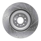 Dynamic Friction 2017-2022 Genesis G90 Front Left Drilled & Slotted Silver Brake Rotor by Dynamic Friction Company 631-10001L