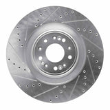Dynamic Friction 2017-2022 Genesis G90 Front Left Drilled & Slotted Silver Brake Rotor by Dynamic Friction Company 631-10001L