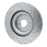 Dynamic Friction 2017-2022 Genesis G90 Front Left Drilled & Slotted Silver Brake Rotor by Dynamic Friction Company 631-10001L