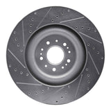 Dynamic Friction 2017-2022 Genesis G90 Front Right Drilled & Slotted Silver Brake Rotor by Dynamic Friction Company 631-10001R