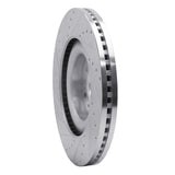 Dynamic Friction 2017-2022 Genesis G90 Front Right Drilled & Slotted Silver Brake Rotor by Dynamic Friction Company 631-10001R