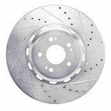 Dynamic Friction 2021-2026 Genesis GV60 Front Right Drilled & Slotted Silver Brake Rotor by Dynamic Friction Company 631-10006R