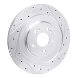 Dynamic Friction 2021-2026 Genesis GV70 Rear Right Drilled & Slotted Silver Brake Rotor by Dynamic Friction Company 631-10007R