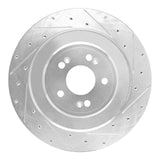 Dynamic Friction 2021-2026 Genesis GV70 Rear Right Drilled & Slotted Silver Brake Rotor by Dynamic Friction Company 631-10007R